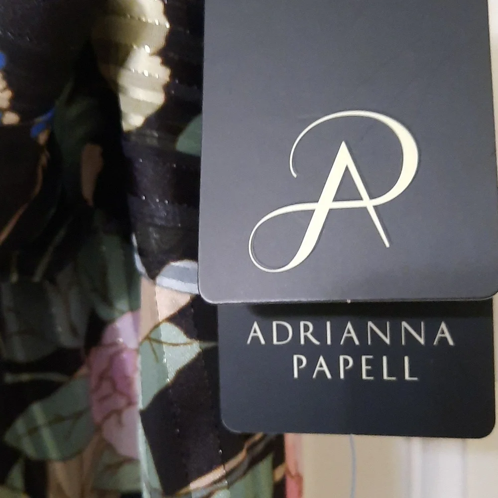 Adrianna Papell Floral Maxi Dress - Black and Blue - Picture 7 of 16